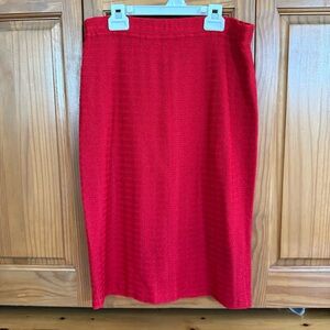 Vintage St. John by Marie Gray Red Knit Pencil Straight Skirt Women’s Size 6